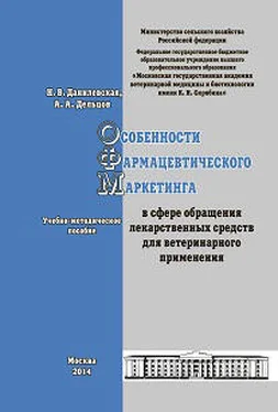 Н. Данилевская Особенности фармацевтического маркетинга в сфере обращения лекарственных средств для ветеринарного применения. Учебно-методическое пособие обложка книги