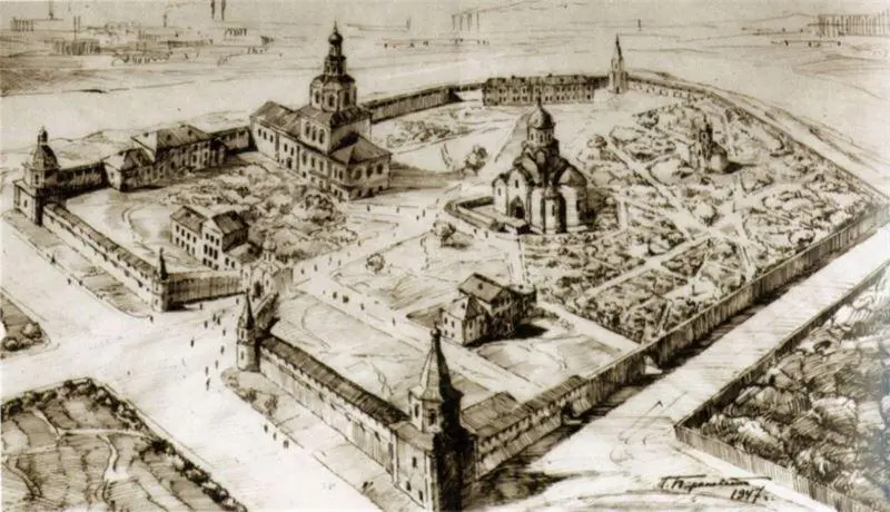 СпасоАндроников монастырь Рисунок П Барановского 1947 В 1947 году было - фото 58