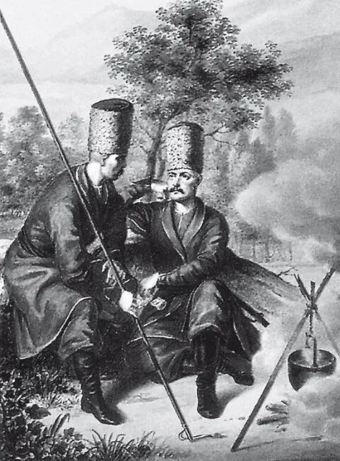 Казачий пикет Акварель Начало XIX в Ф Алексеев Вид на Михайловский - фото 164