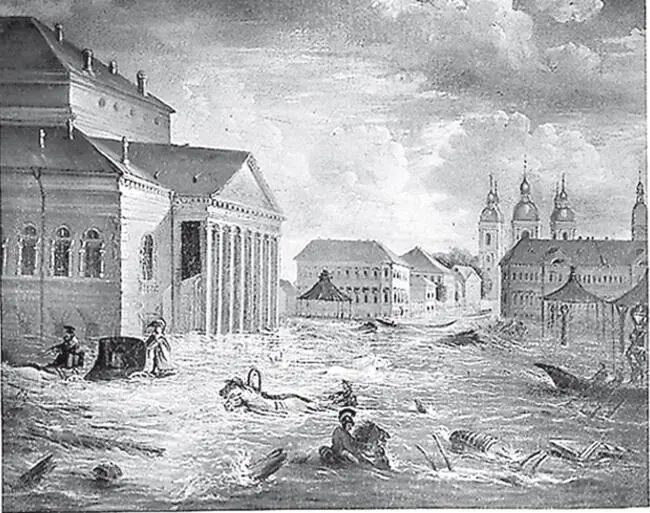 Ф Алексеев 7 ноября 1824 г на площади у Большого театра Петербург 1824 г - фото 182