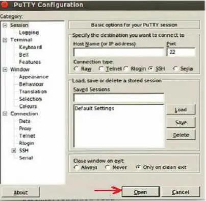 Рис 827 Графическая оболочка для настройки putty Если поле IPадреса не - фото 173