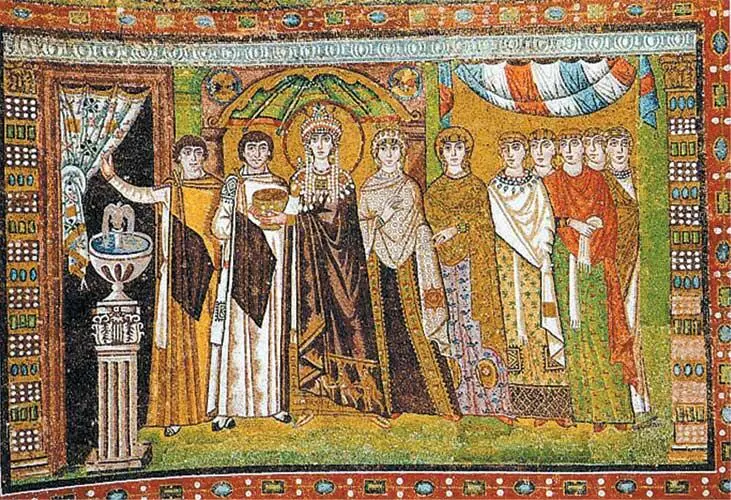 Императрица Феодора со свитой Мозаика храма СанВитале Равенна Италия Иоанн - фото 61