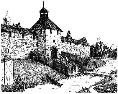 Крепость 1352 года Реконструкция Рисунок В М Савкова Не полетнему - фото 2