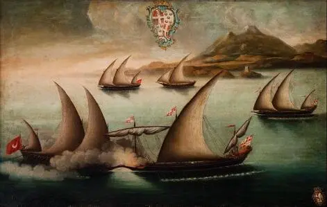 Пьетро Зелалич атакует турецкие суда Verdala Palace Malta 1763 г аноним - фото 8