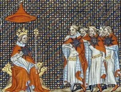 Иоанн II де Валуа и рыцари ордена Звезды Миниатюра XIV век Не вышло по - фото 114