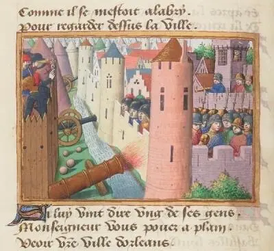Гибель Томаса Монтегю графа Солсбери при осаде Орлеана Миниатюра 1484 г Ну - фото 146