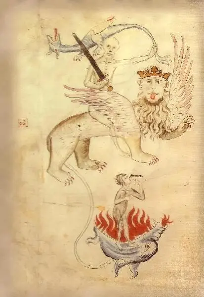 Аллегория голода в Biblia Pauperum Эрфурт 131517 гг Голодный человек падает - фото 39