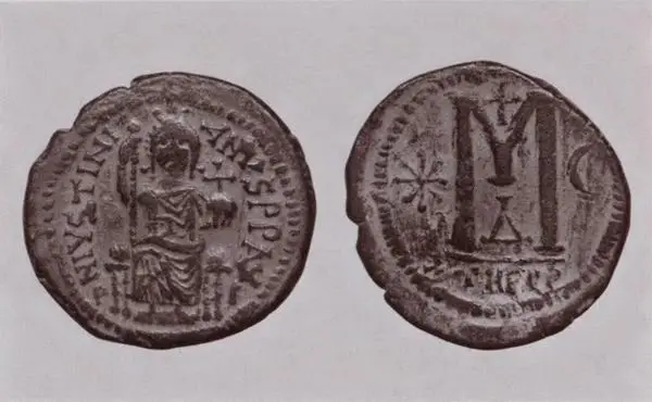 Медный фоллис отчеканенный в 529533 годах в Антиохии Феуполисе Здание - фото 20