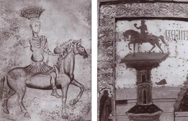 Изображение конной статуи Юстиниана на площади Августеон в Константинополе - фото 29