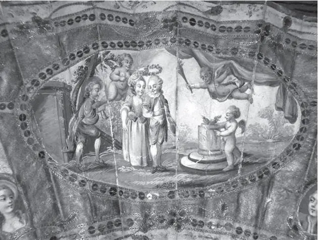Фрагмент веера со свадебным сюжетом 1770 Фонд Александра Васильева Фрагмент - фото 11