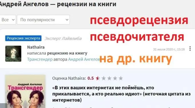 На фото Псевдорецензия на мою книгу Псевдочитатели ФантЛаба от - фото 22