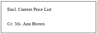 Encl Current Price List Cc Ms Ann Brown Оформление почтового конверта - фото 27