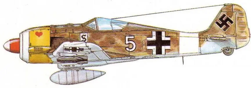 FW190A3Trop из IIJG26 Северная Африка 1942 г FW190A4 командира 9JG2 - фото 124