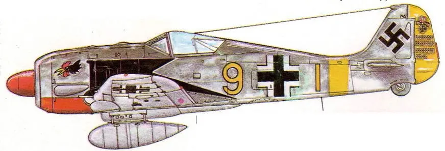 FW190A4 командира 9JG2 Зигфрида Шнелла 75 побед Франция 1943 г - фото 125