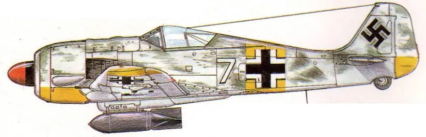 FW190A4U1 из IJG51 Россия 1943 г FW190A5 майора Германа Графа 202 - фото 126