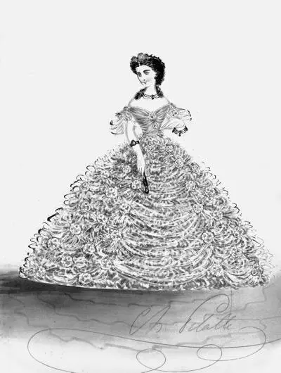 Бальное платье из тюля от Чарльза Фредерика Ворта 1850е годы рисунок Шарля - фото 13