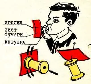 Прокалываем булавкой лист бумаги а затем вставляем её в отверстие катушки - фото 11