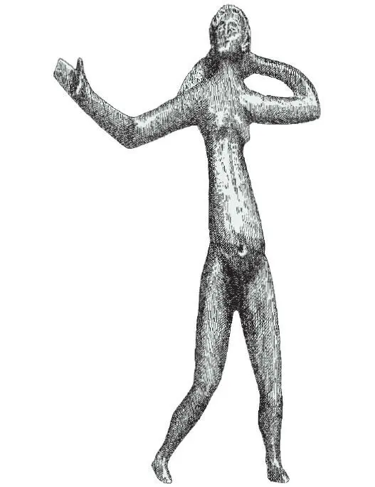 Бронзовая фигура танцовщицы поздний железный век НейианСюльяс Франция - фото 1
