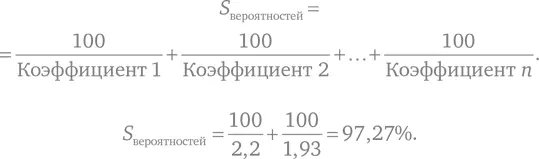 Если сумма вероятностей меньше 100 значит вилка есть если больше 100 вилки - фото 17