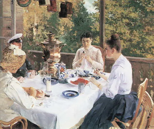 К А Коровин За чайным столом 1888 Охотино 1921 Окрестности Охотина - фото 12