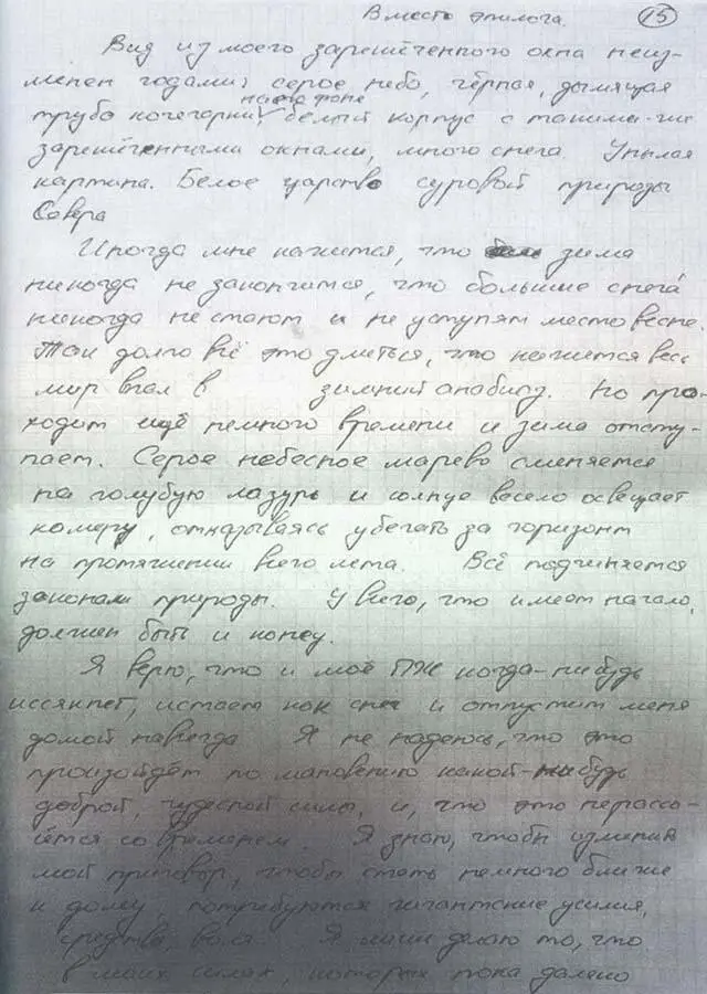 Вместо эпилога Вид из моего зарешеченного окна неизменен годами серое небо - фото 16