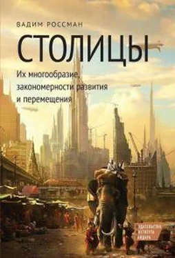 Вадим Россман Столицы. Их многообразие, закономерности развития и перемещения обложка книги