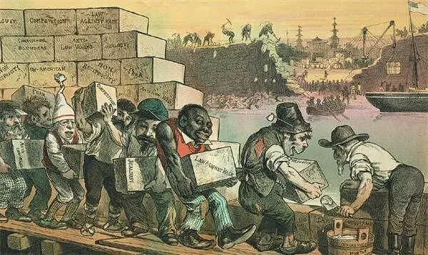 16Антикитайская стена Карикатура Фридриха Граца из журнала Puck 1882 года - фото 67