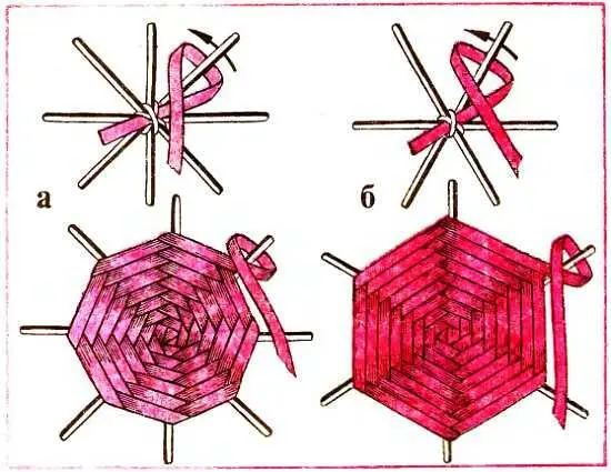 Рис 14 Плетение из соломки многоугольников Поскольку крестовина полностью - фото 13