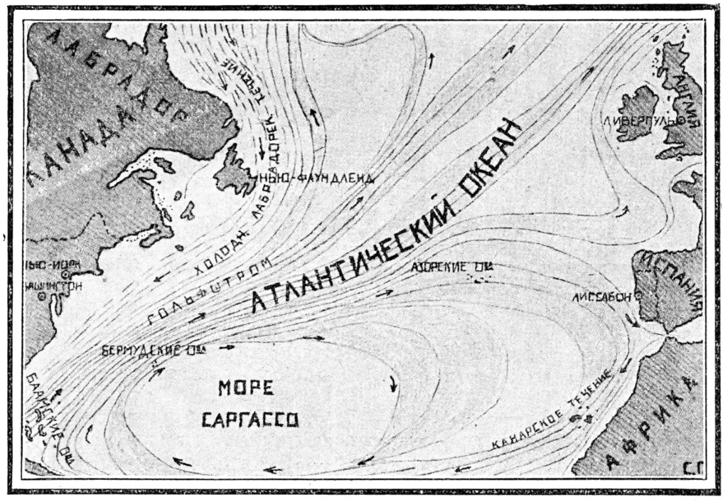 Схематическая карта морских течений Атлантического океана Стрелками - фото 5