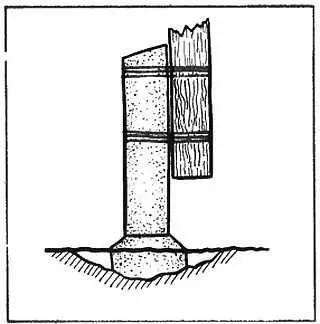 Рис 10 Деревянный столб на бетонном пасынке Второй деревянные столбы на - фото 11