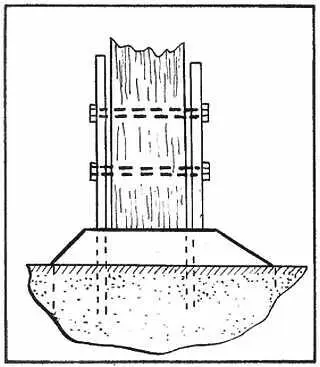 Рис 11 Деревянный столб на железной арматуре Прожилины на бетонные стальные - фото 12