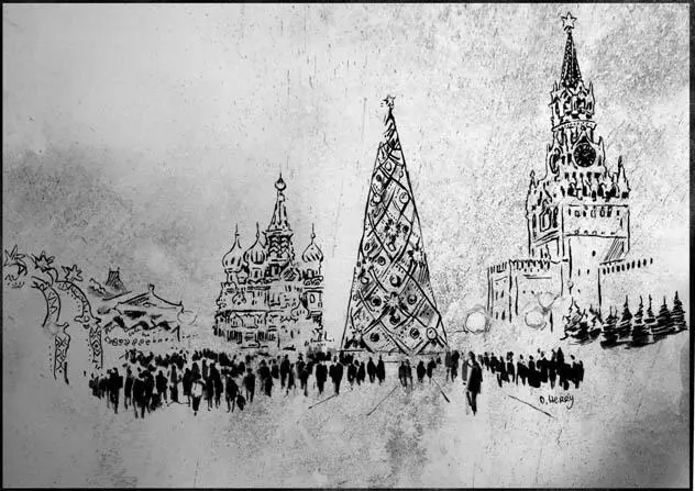 184 МОСКВА КВАРТИРА МИТИ КУХНЯ ИНТ НОЧЬ Новогодняя ночь Стоящий на - фото 14