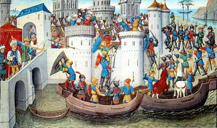 Взятие Константинополя крестоносцами в 1204 г Миниатюра XV в Bibliothuque - фото 1