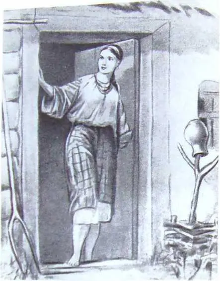 Майская ночь или утопленница Ганна Рисунок М Деригуса 1950 Дверь - фото 12