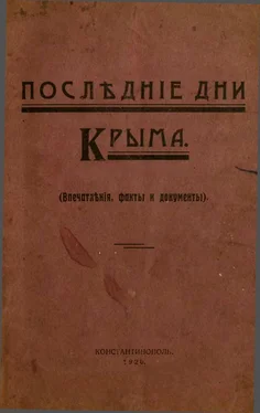 Владимир Бурцев Последние дни Крыма. Впечатления, факты и документы обложка книги