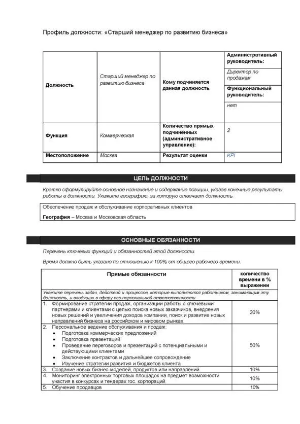 Профиль должности РЕГИОНАЛЬНЫЙ МЕНЕДЖЕР ПО ПРОДАЖАМ Обязанности - фото 2