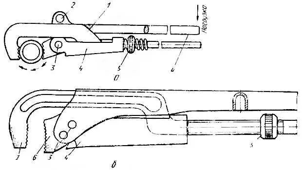 Рис 1 Трубные рычажные ключи а ключ с неподвижным рычагом из стальной - фото 1