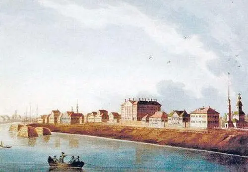 Архангельск 1820х гг Набережная Акварель В Е Галямина Из фондов - фото 53