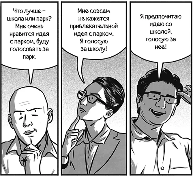 Двое проголосовали за школу один за парк Как группа они предпочитают школу - фото 173