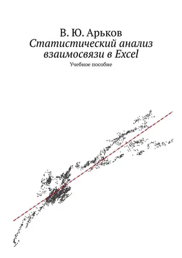 Валентин Арьков Статистический анализ взаимосвязи в Excel обложка книги