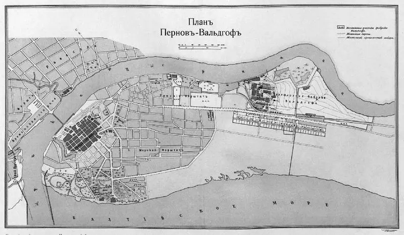 План г Пернов Лифляндской губернии и фабрики Вальдгоф 1910 г Целлюлозная - фото 28