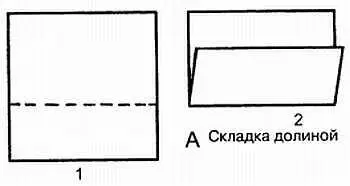 Сгиб гора обозначают похожим образом правда между штрихами располагаются - фото 2