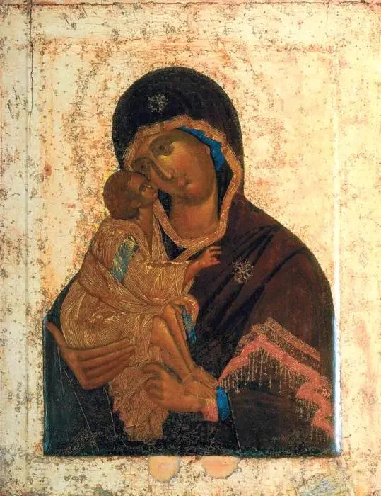 Богоматерь Донская Феофан Грек Кон XIV в ГТГ Москва На Донской иконе - фото 143