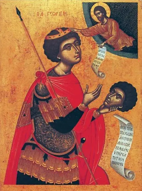 Святой великомученик Георгий Победоносец Икона Греция XVI в Новомученики - фото 9
