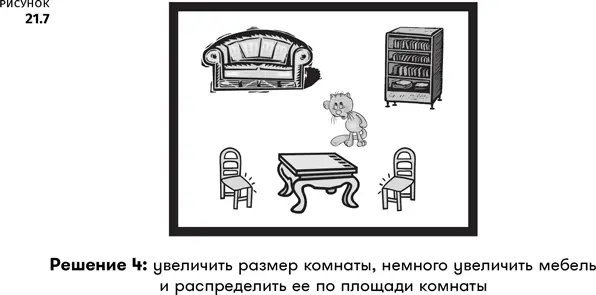 Решение 4 увеличить размер комнаты немного увеличить размер мебели и - фото 129