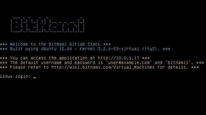 Рисунок 2 Экран входа виртуальной машины Bitnami GitLab Для всего остального - фото 50