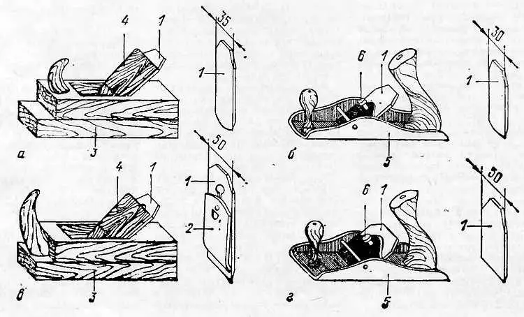 Рис 8 Инструменты для строгания а шерхебель деревянный б шерхебель - фото 8