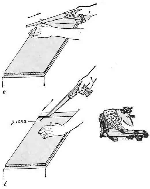 Рис 13 Распиливание плиты а запил б пиление Ни в коем случае не - фото 11