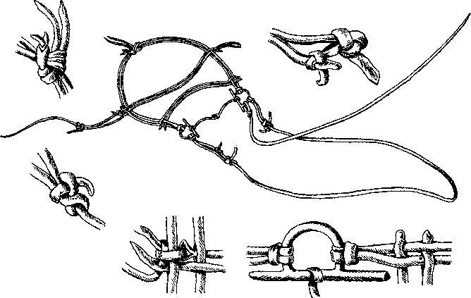 Рис 17 Ременная узда итипы узлов из ремней Рис 18 Деревянное - фото 15