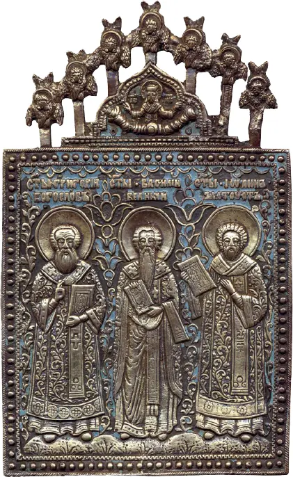 Икона Три святителя XIX в Гуслицы Московская губ ЦМиАР Икона - фото 169